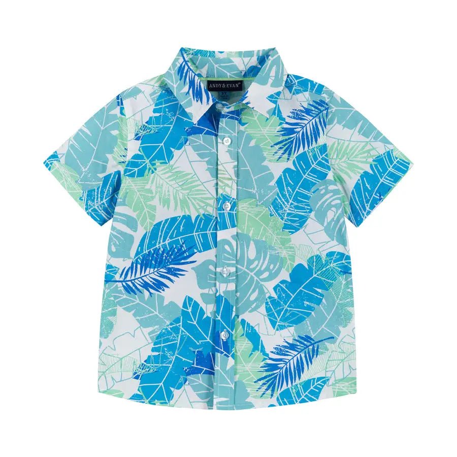 Boys Palm Leaves Buttondown Set - Blissfully Lavender BoutiqueAndy & Evan