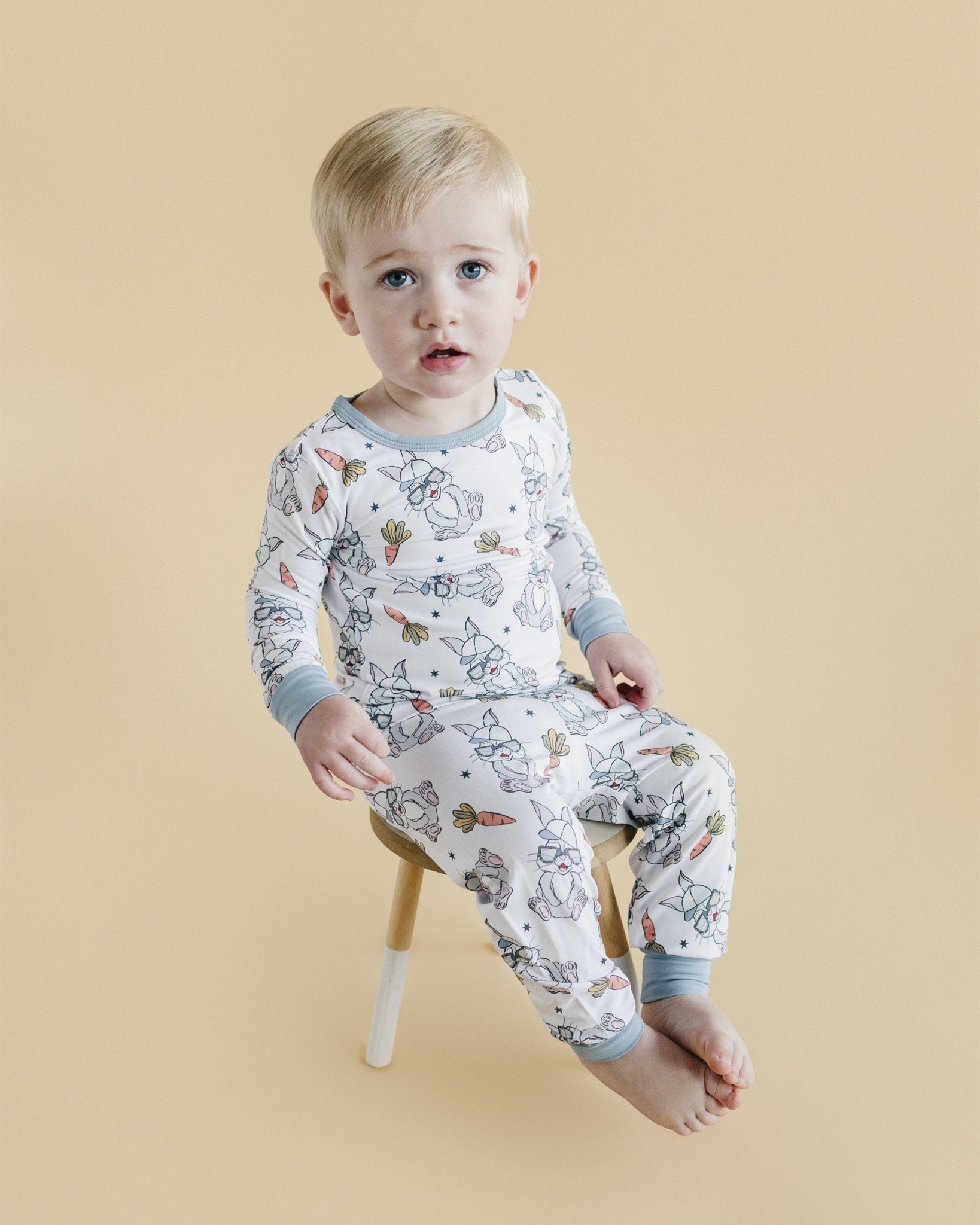 Boys Rad Bunny Bamboo Two Piece Pajama Set - Blissfully Lavender BoutiqueLUCKY PANDA KIDS