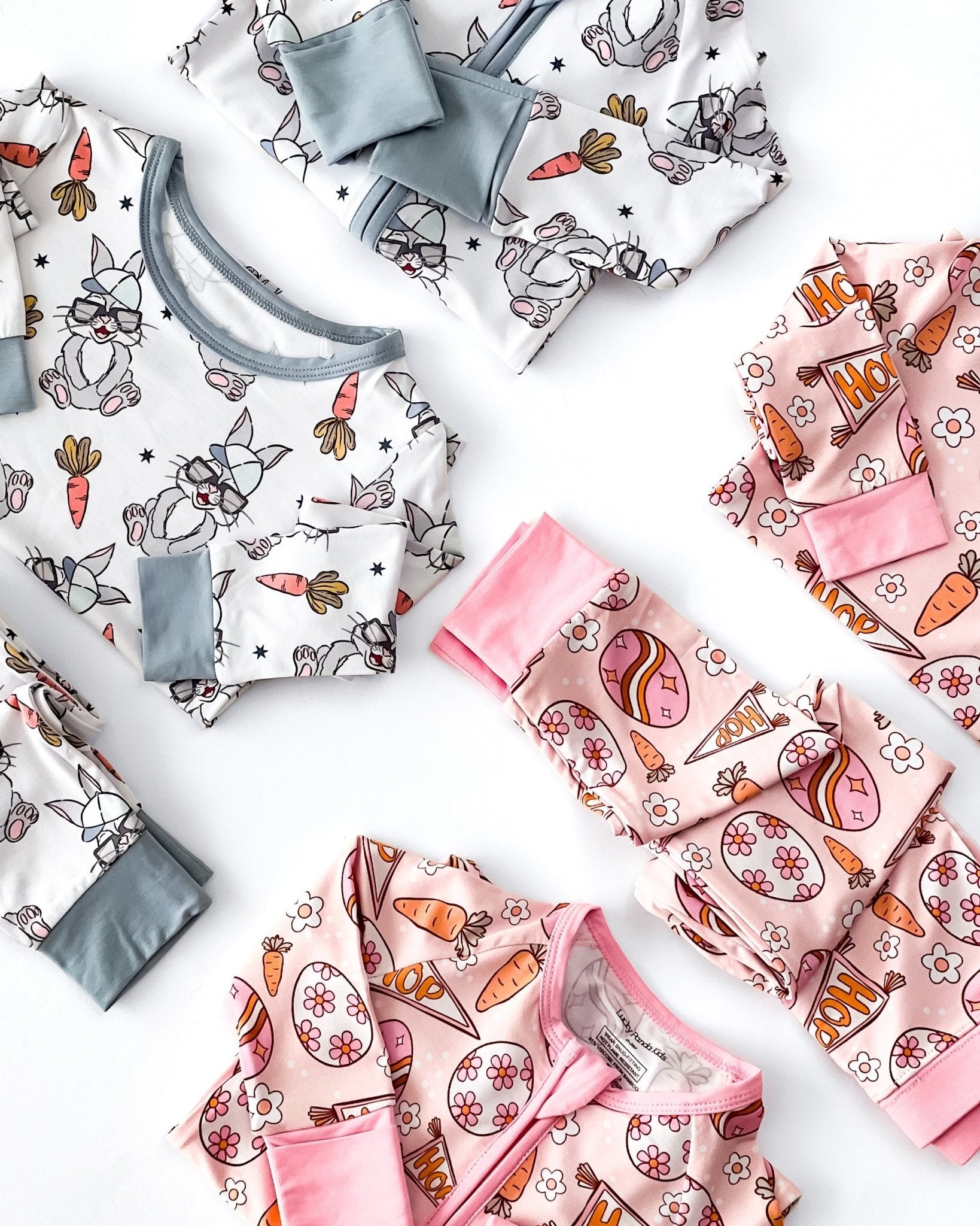 Boys Rad Bunny Bamboo Two Piece Pajama Set - Blissfully Lavender BoutiqueLUCKY PANDA KIDS