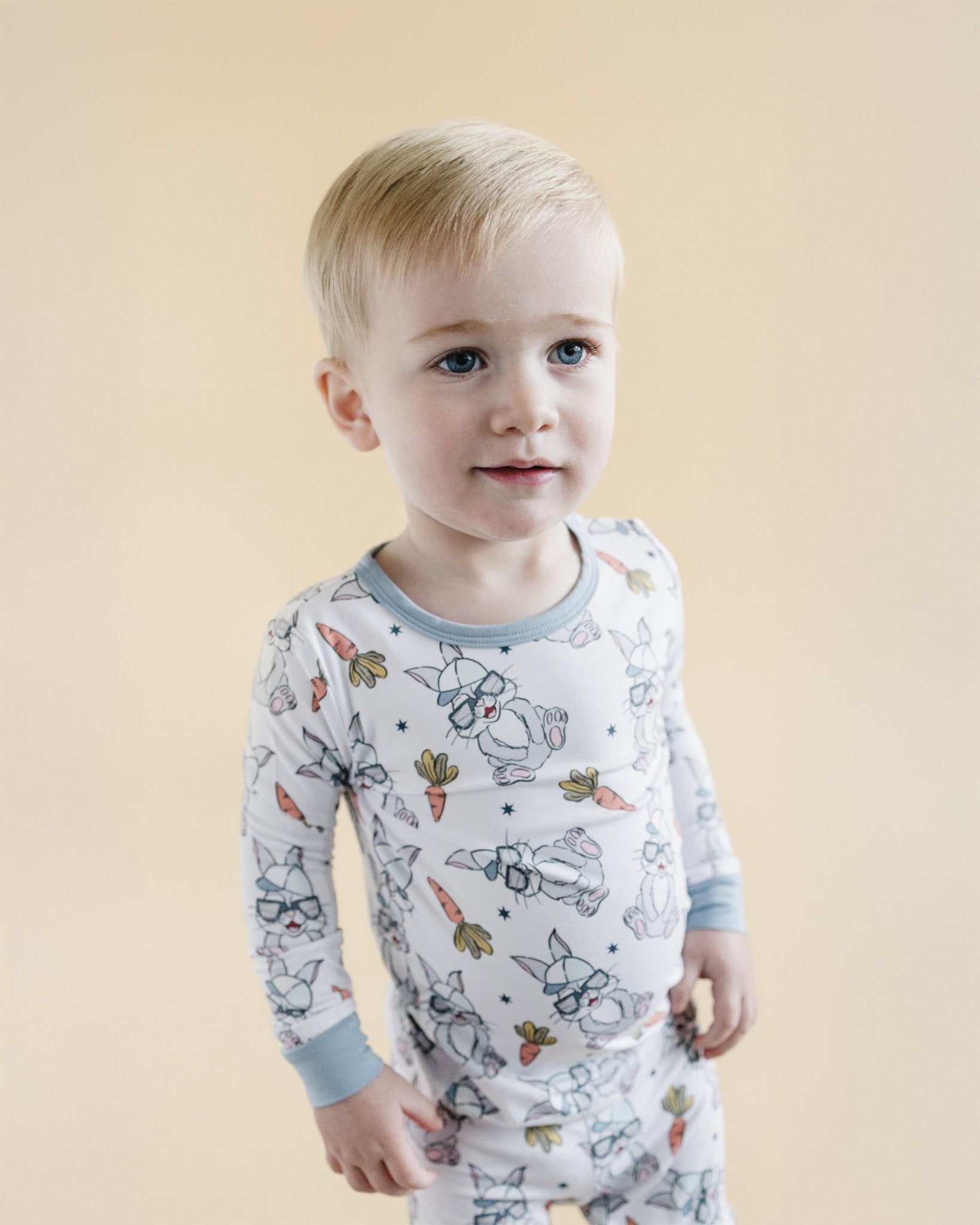 Boys Rad Bunny Bamboo Two Piece Pajama Set - Blissfully Lavender BoutiqueLUCKY PANDA KIDS