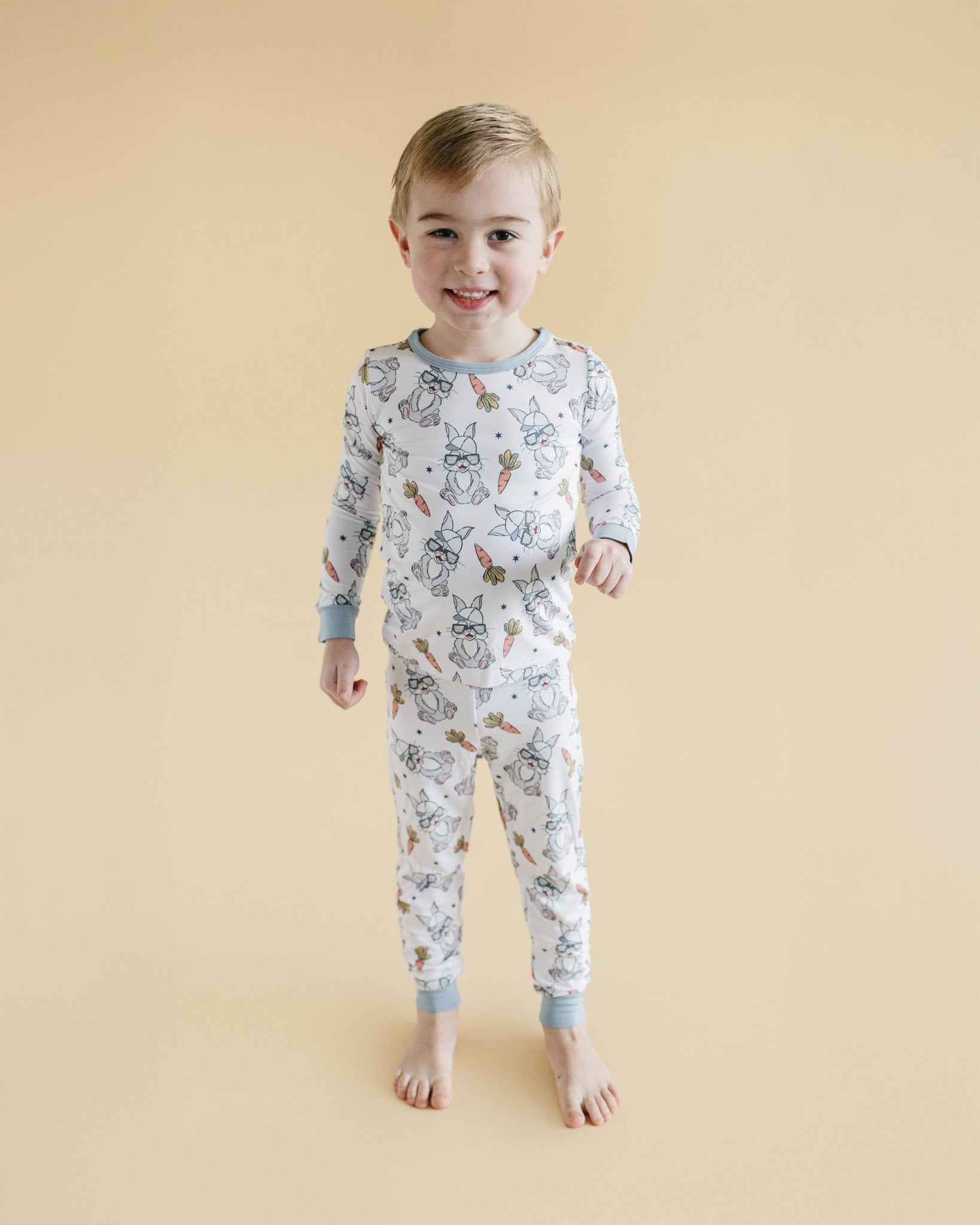 Boys Rad Bunny Bamboo Two Piece Pajama Set - Blissfully Lavender BoutiqueLUCKY PANDA KIDS