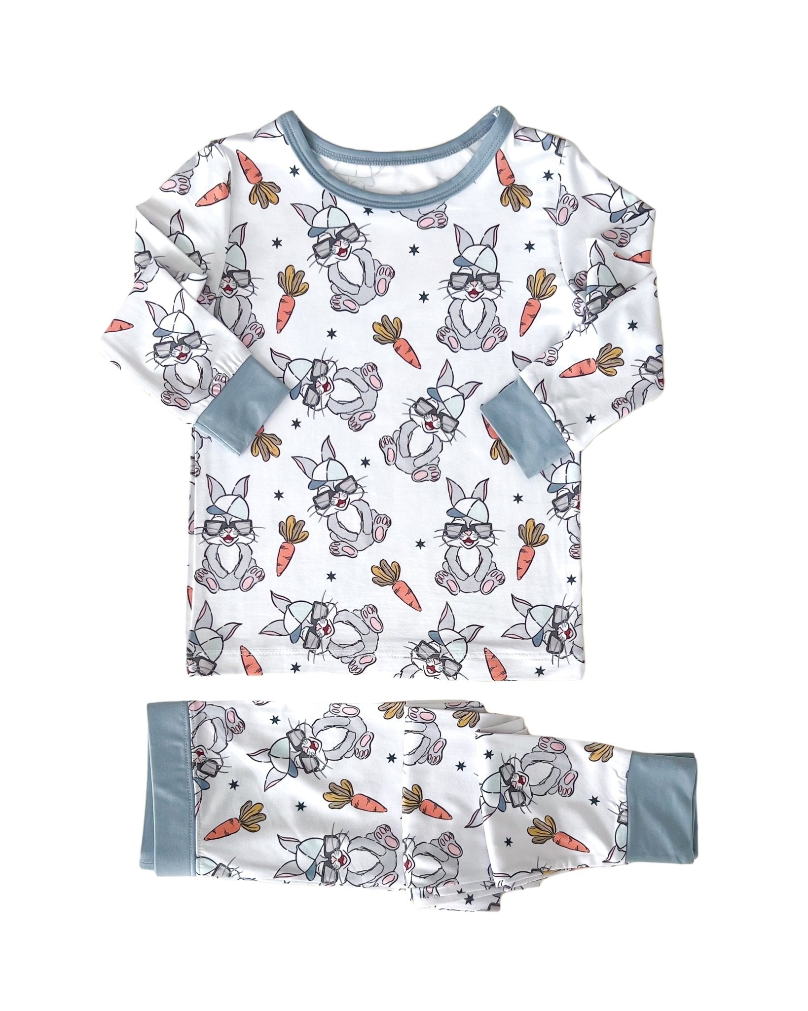 Boys Rad Bunny Bamboo Two Piece Pajama Set - Blissfully Lavender BoutiqueLUCKY PANDA KIDS