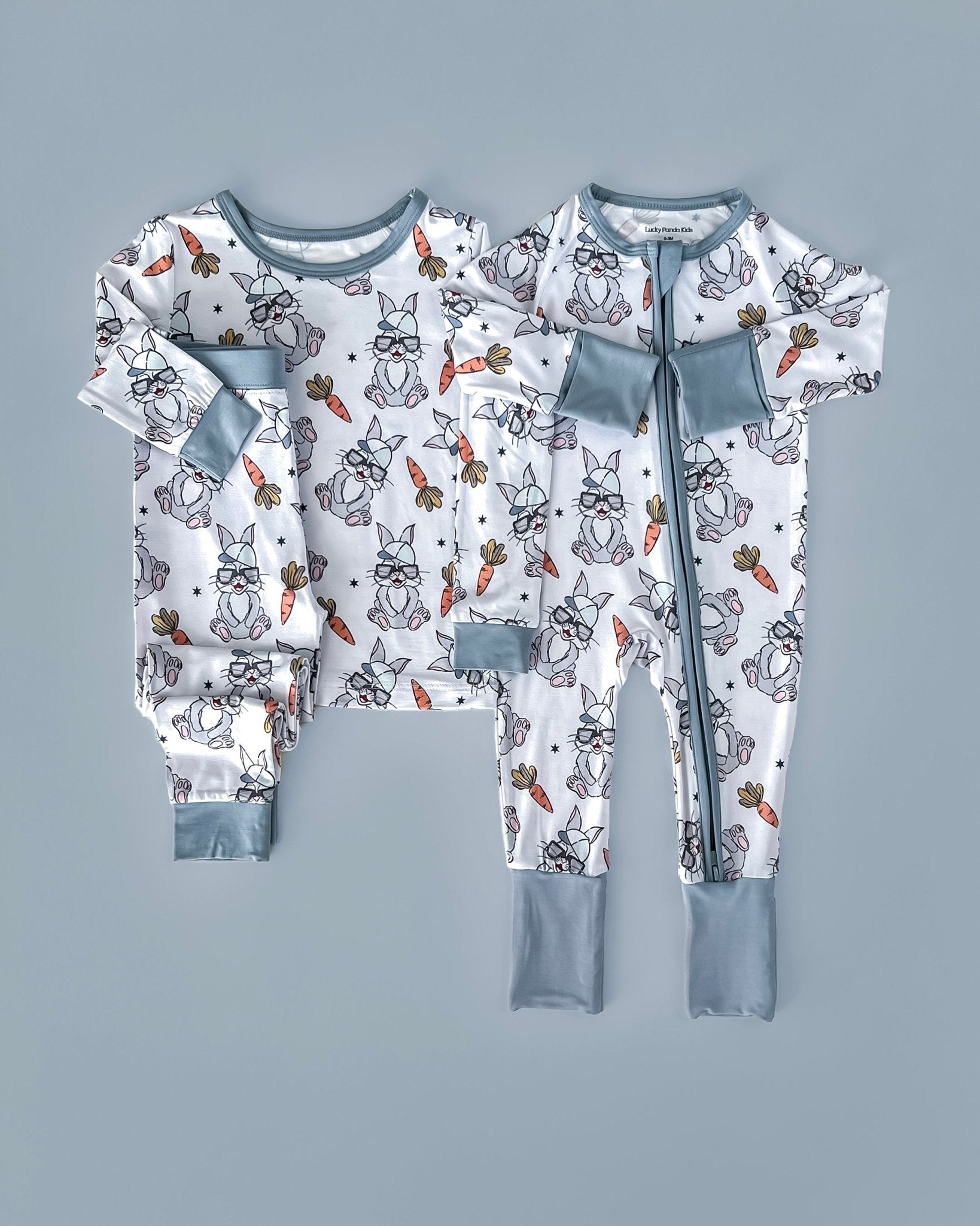 Boys Rad Bunny Bamboo Two Piece Pajama Set - Blissfully Lavender BoutiqueLUCKY PANDA KIDS