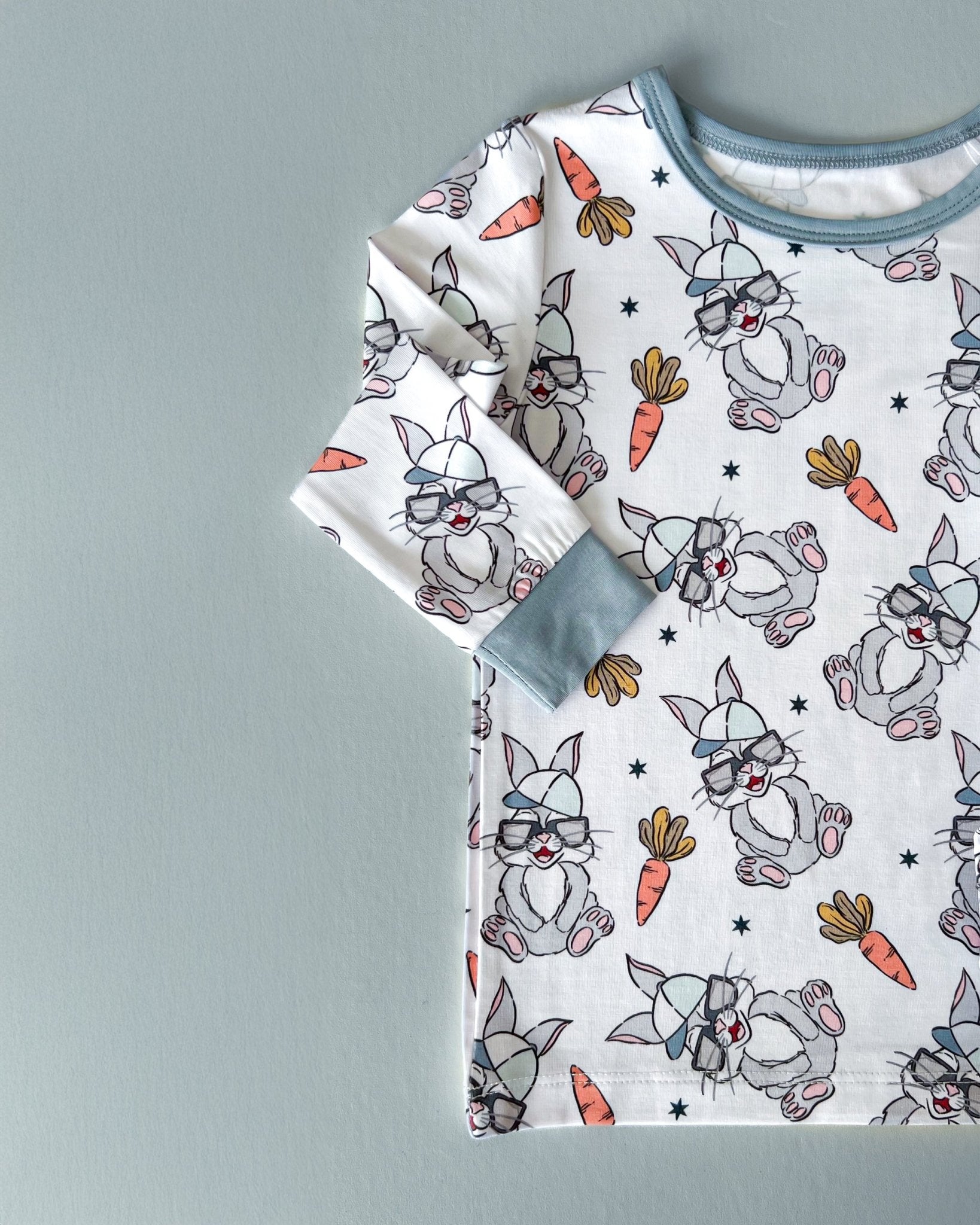 Boys Rad Bunny Bamboo Two Piece Pajama Set - Blissfully Lavender BoutiqueLUCKY PANDA KIDS