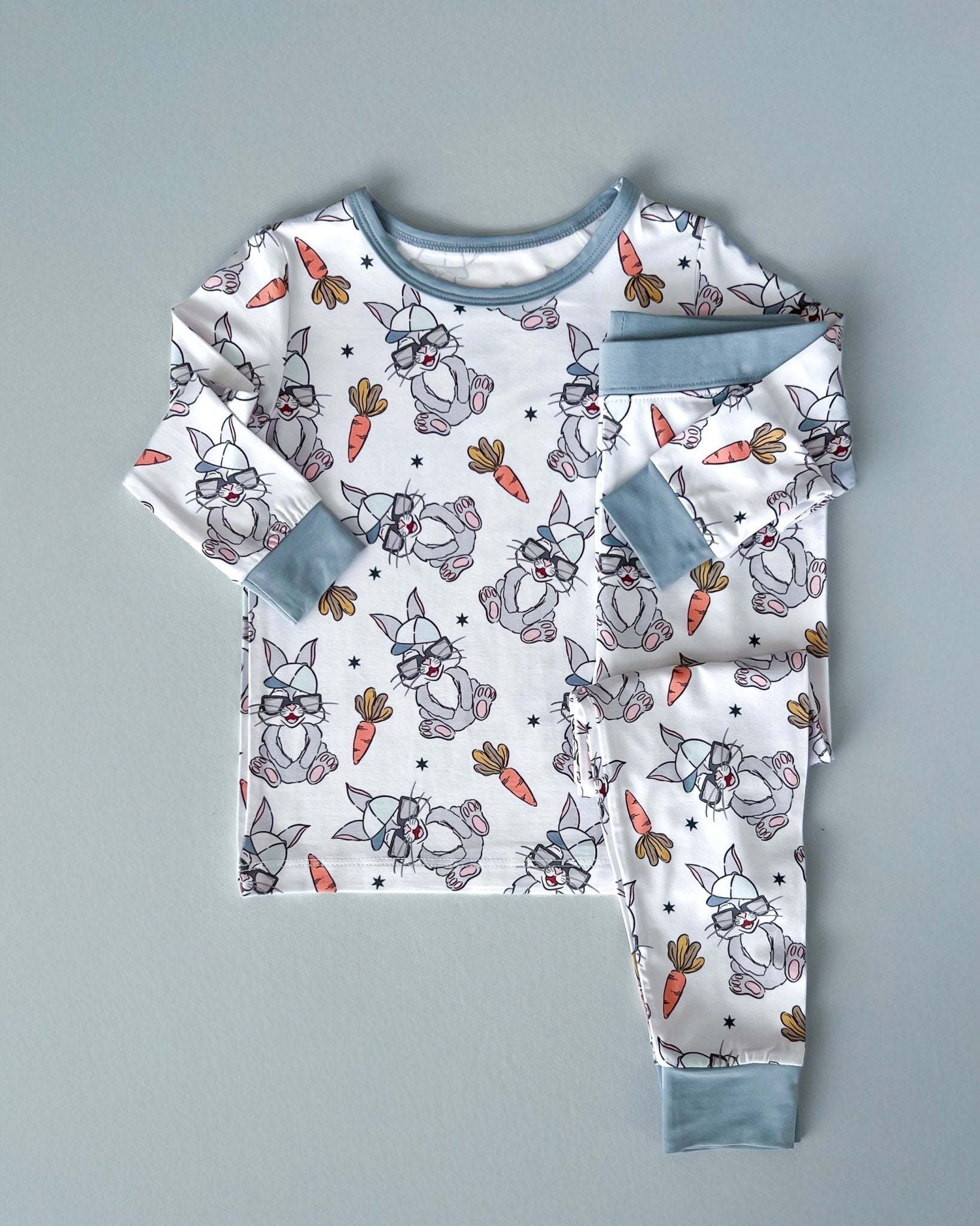Boys Rad Bunny Bamboo Two Piece Pajama Set - Blissfully Lavender BoutiqueLUCKY PANDA KIDS