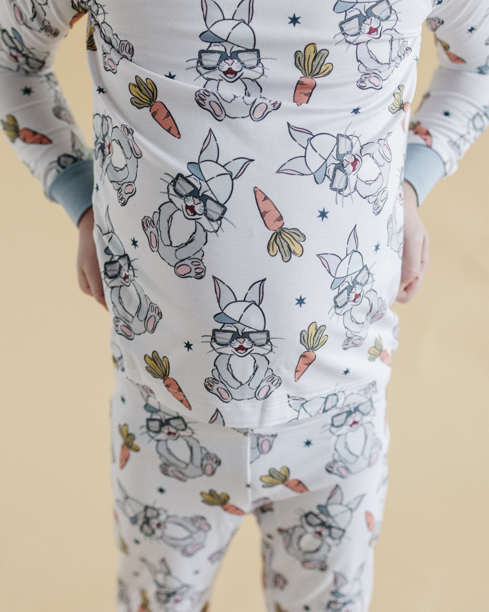 Boys Rad Bunny Bamboo Two Piece Pajama Set - Blissfully Lavender BoutiqueLUCKY PANDA KIDS
