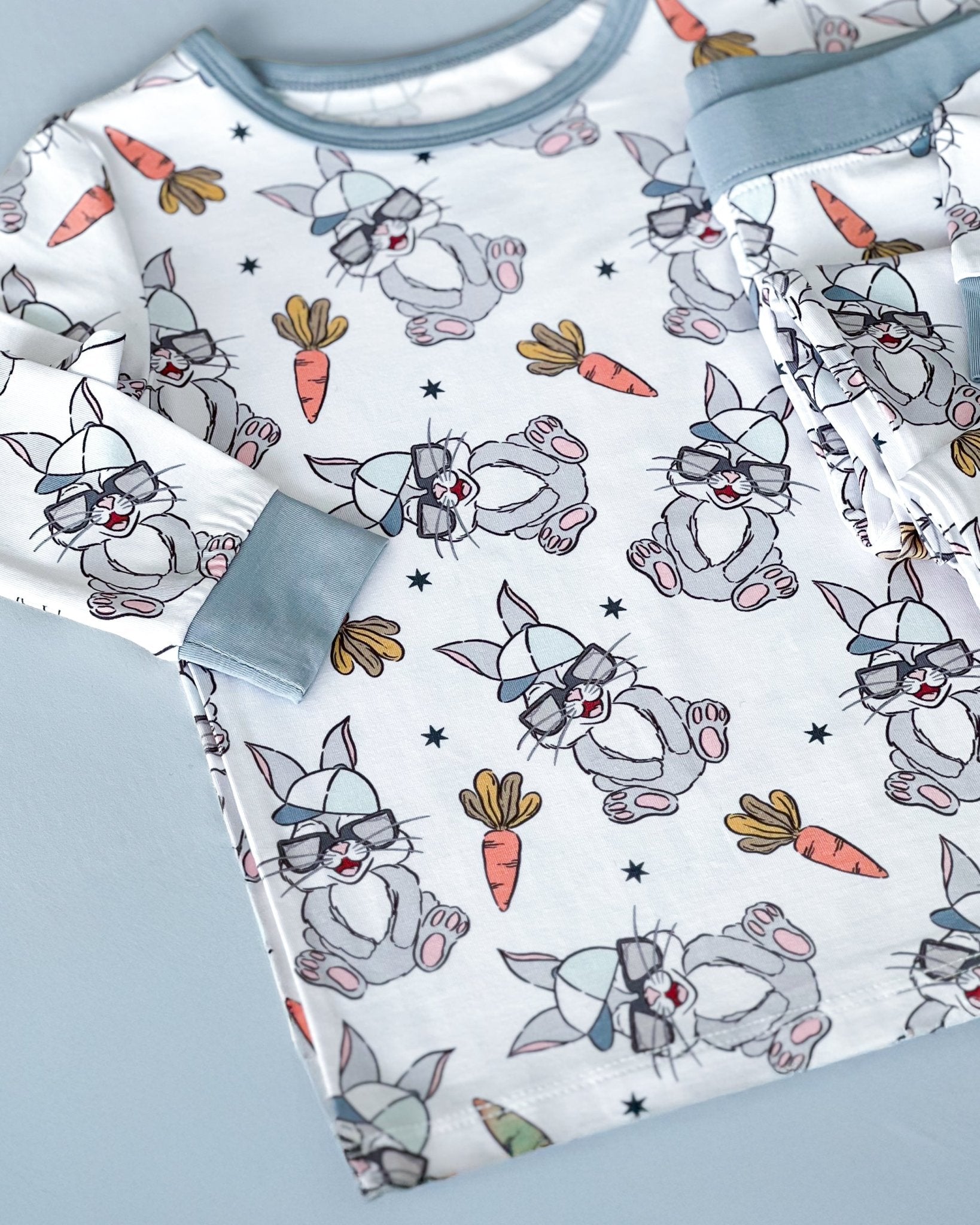 Boys Rad Bunny Bamboo Two Piece Pajama Set - Blissfully Lavender BoutiqueLUCKY PANDA KIDS