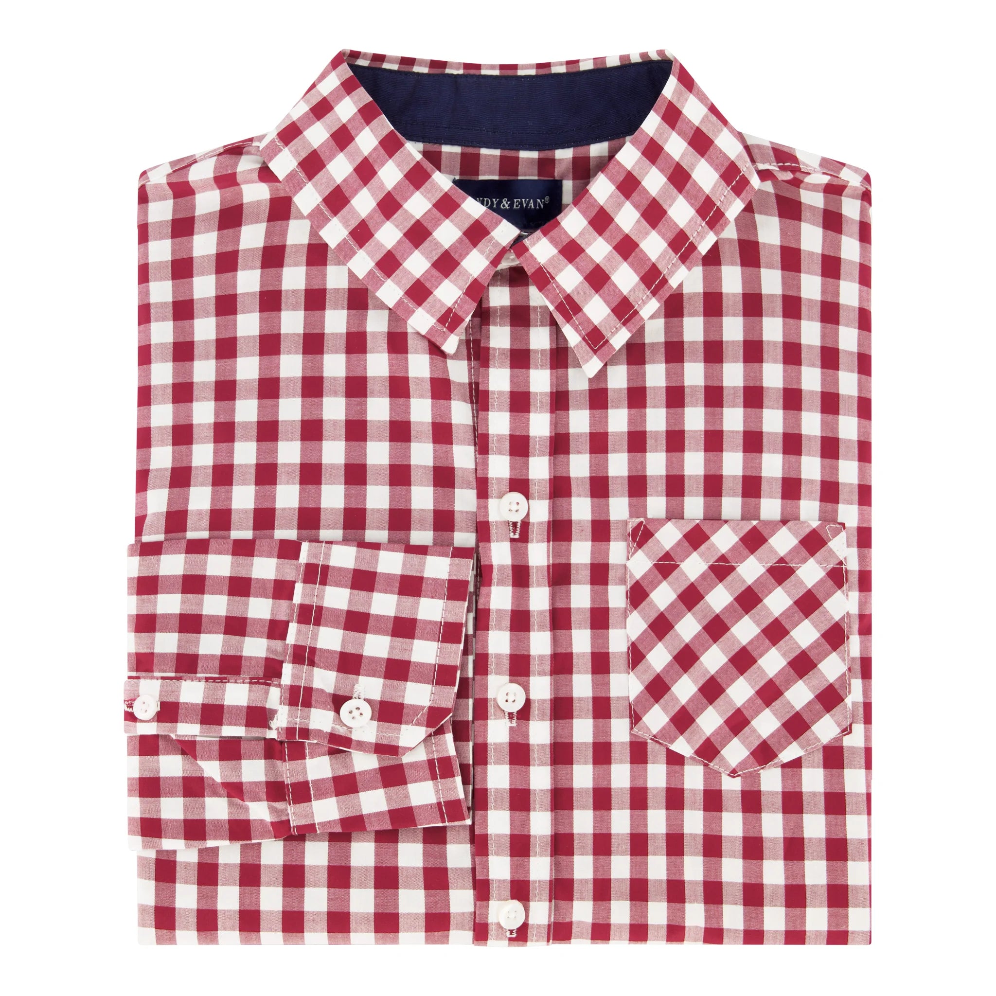 Boys Red Gingham Button Down - Blissfully Lavender BoutiqueAndy & Evan