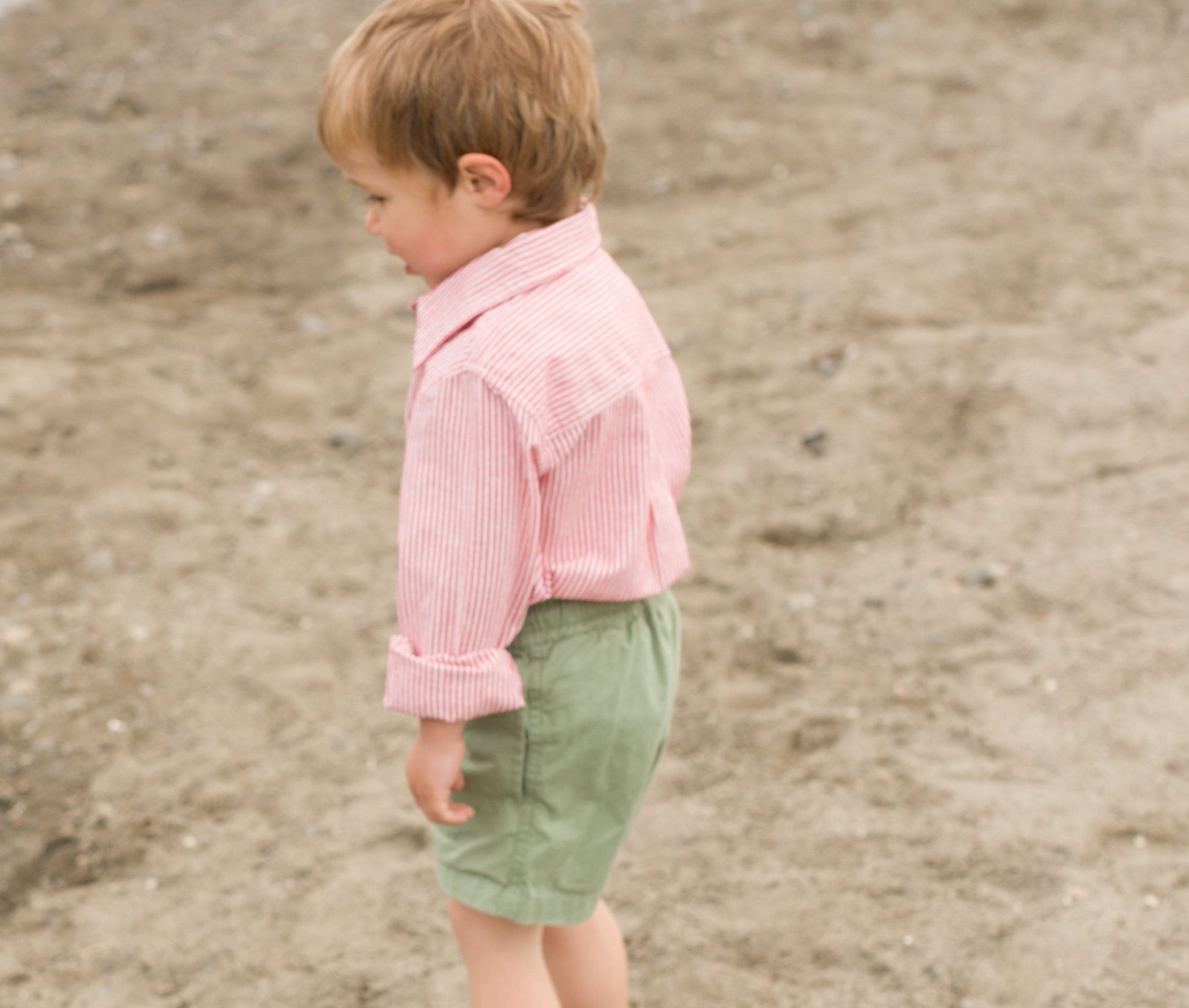 Boys Red Strip Buttondown Collar Shirt - Blissfully Lavender BoutiqueBeet World