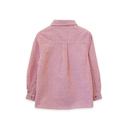Boys Red Strip Buttondown Collar Shirt - Blissfully Lavender BoutiqueBeet World