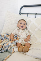 Boys Surfboard Linen Button Up Shirt - Blissfully Lavender BoutiqueMebie Baby