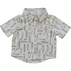 Boys Surfboard Linen Button Up Shirt - Blissfully Lavender BoutiqueMebie Baby