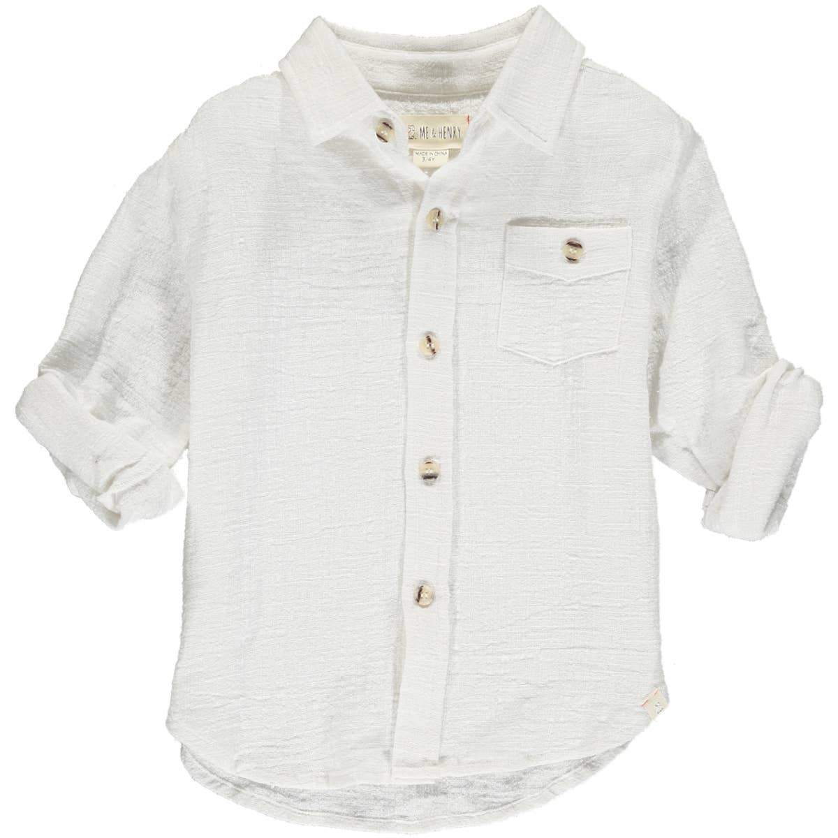 Boys White Merchant Long Sleeved Shirt - Blissfully Lavender BoutiqueMe & Henry