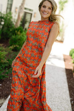 Clara Maxi Dress - Bright Coral