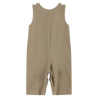 Brown Construction Smocked Overalls