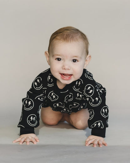 Baby Boy Electric Smiley Bubble Romper