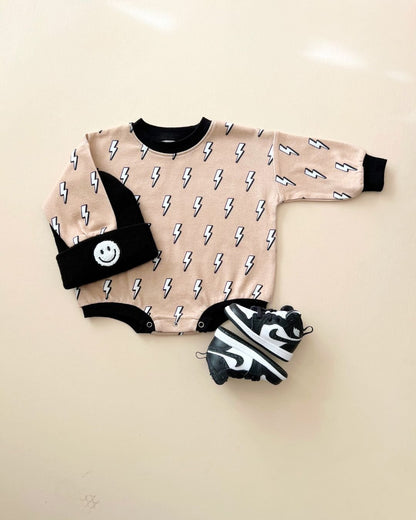 Baby Boy Lightning Bolt Bubble Romper | Lightning Bolt