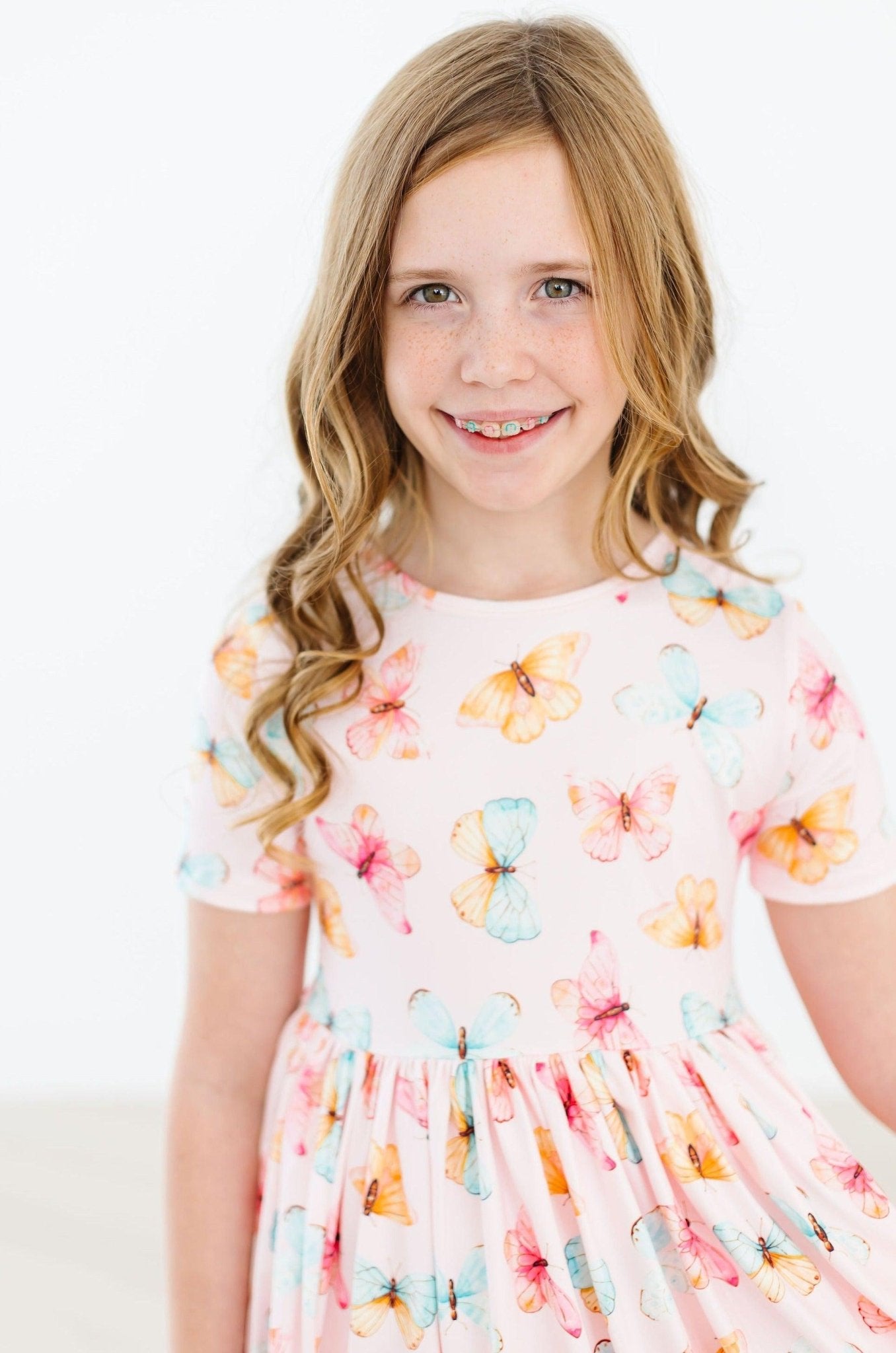 Butterfly Kisses S/S Pocket Twirl Dress - Blissfully Lavender BoutiqueMila & Rose ®