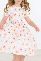 Butterfly Kisses S/S Pocket Twirl Dress - Blissfully Lavender BoutiqueMila & Rose ®