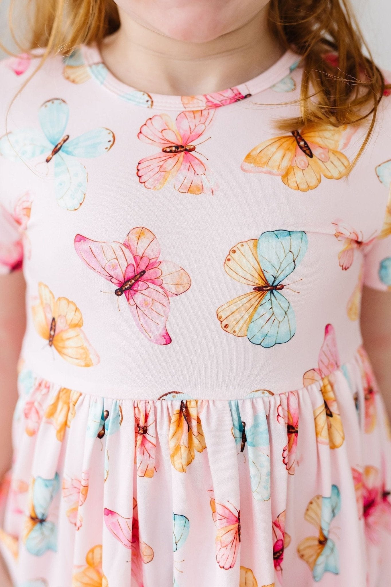Butterfly Kisses S/S Pocket Twirl Dress - Blissfully Lavender BoutiqueMila & Rose ®