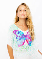 Butterfly Mint Splash Swim Cover Up