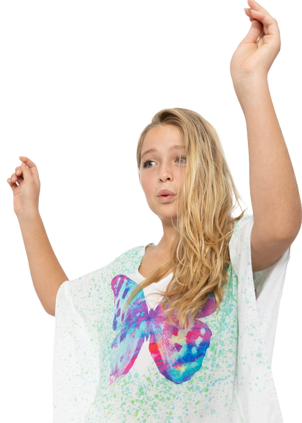 Butterfly Mint Splash Swim Cover Up