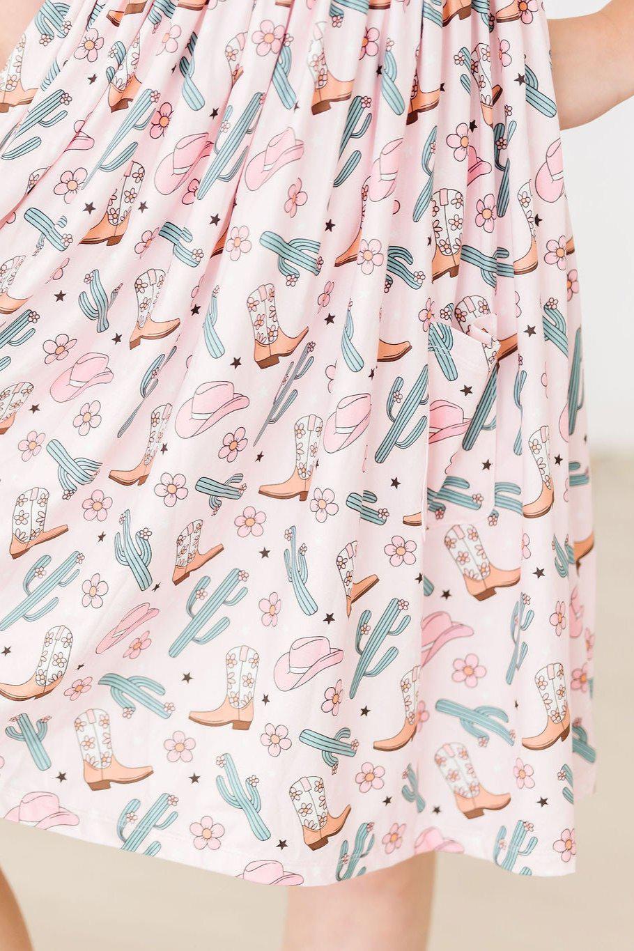 Cactus Cowgirl Pocket Twirl Dress - Blissfully Lavender BoutiqueMila & Rose ®