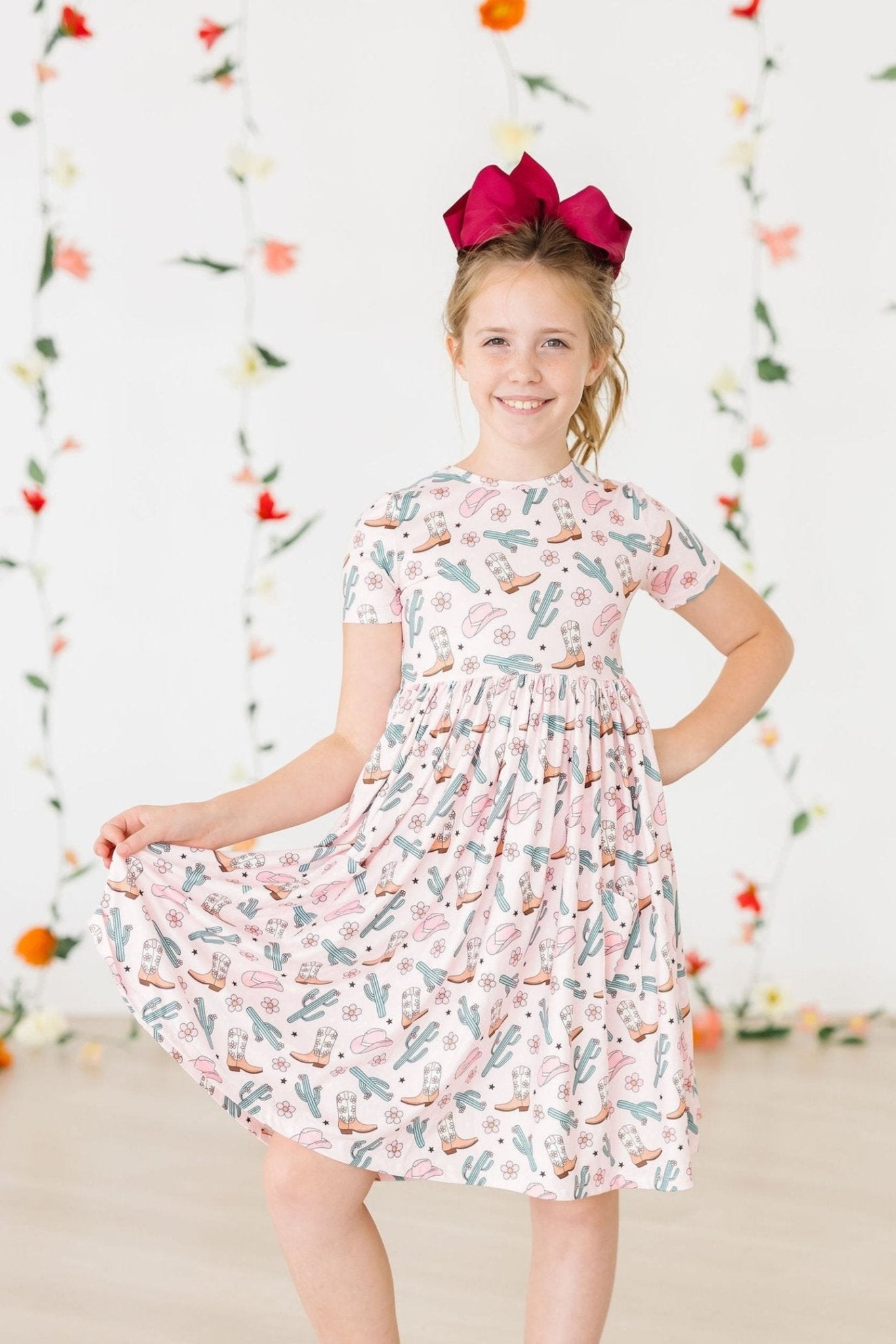 Cactus Cowgirl Pocket Twirl Dress - Blissfully Lavender BoutiqueMila & Rose ®