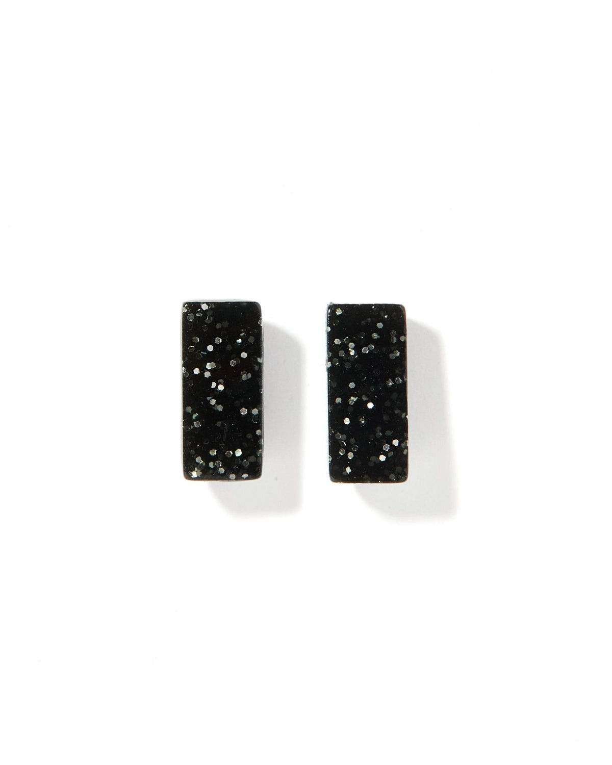 Caroline Stud - Black Glitter