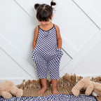 Charcoal Checks Jumpsuit - Blissfully Lavender BoutiqueBestaroo