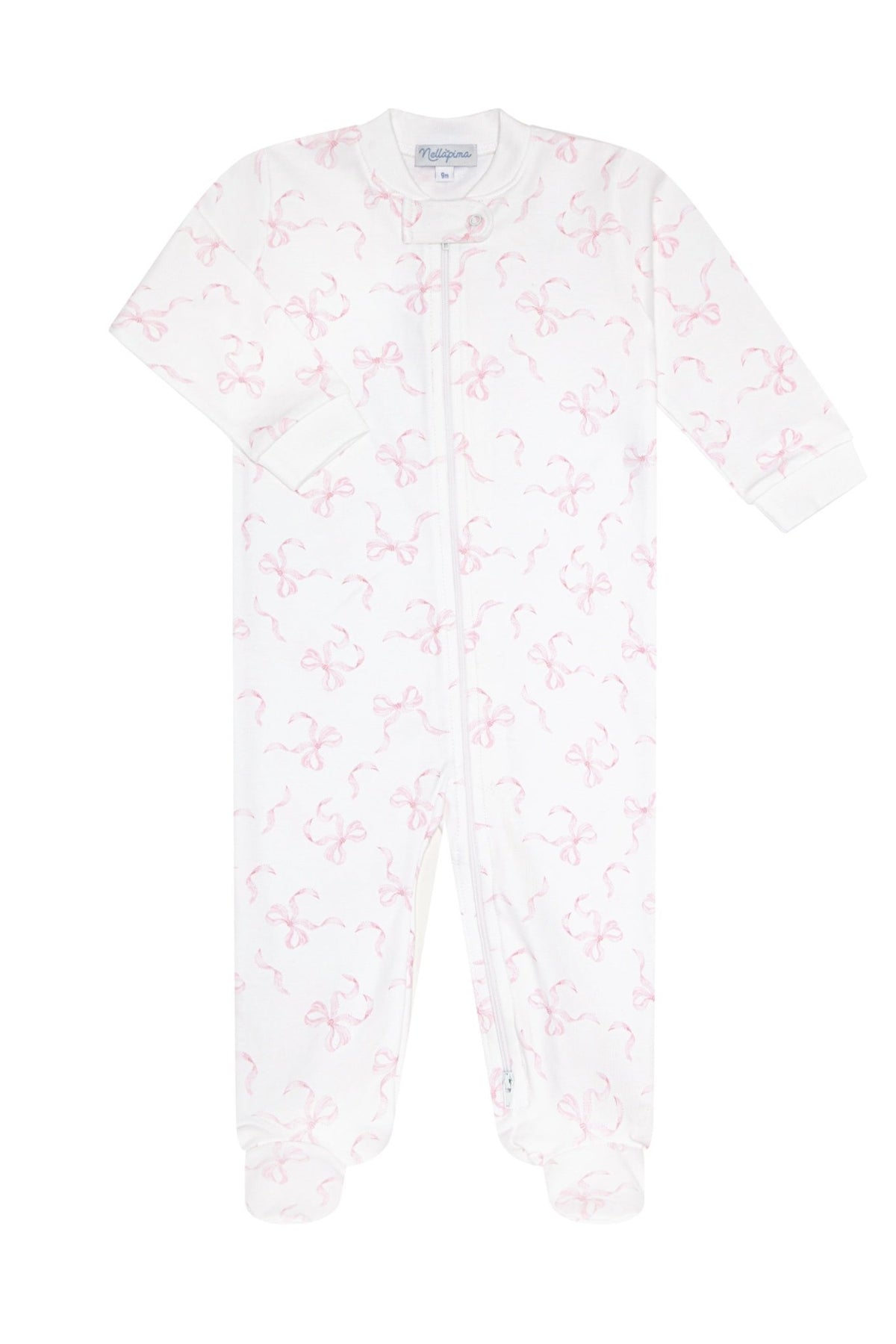 Charming Bows Print Zipper Footie - Blissfully Lavender BoutiqueNella Pima