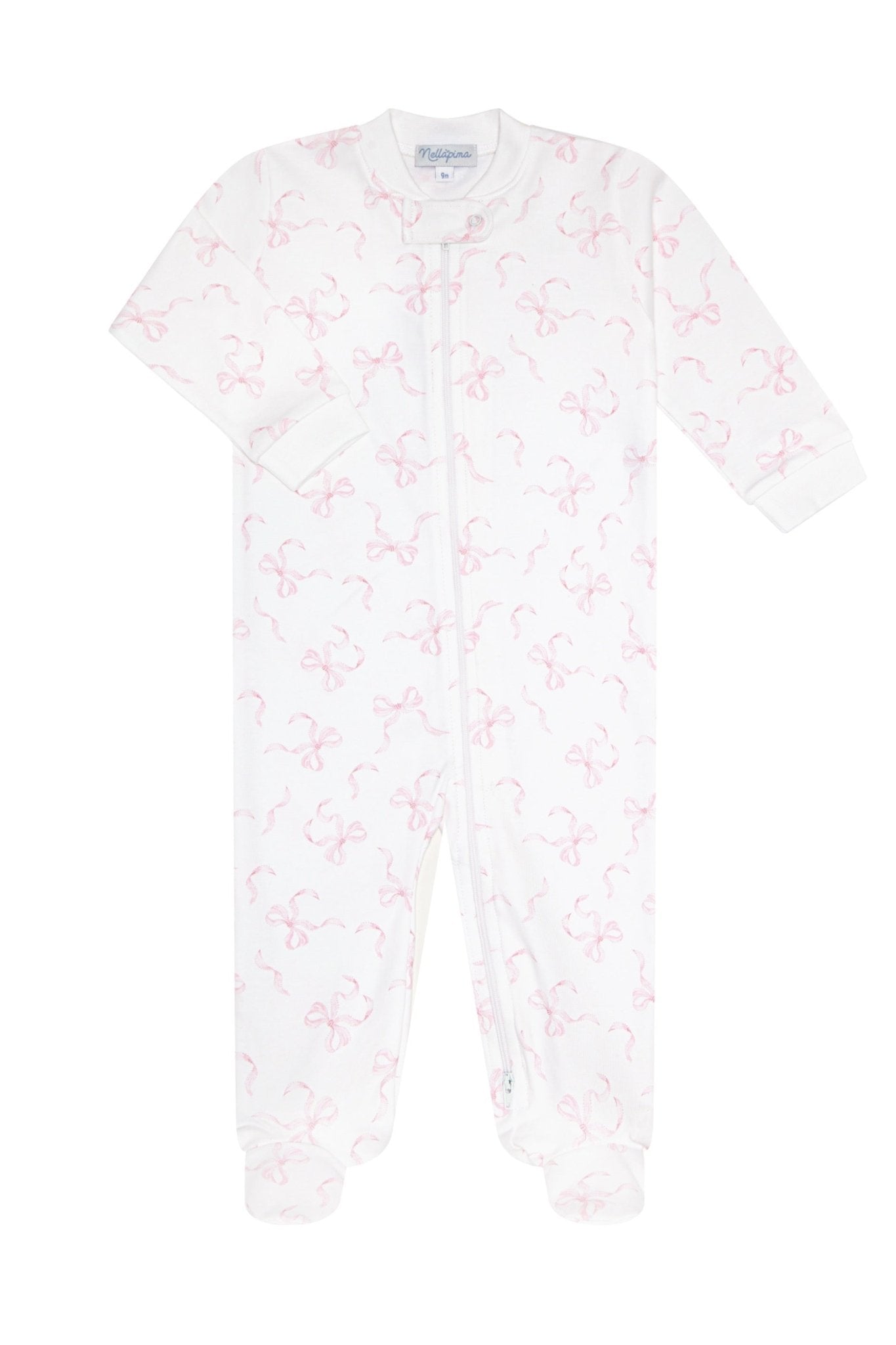 Charming Bows Print Zipper Footie - Blissfully Lavender BoutiqueNella Pima