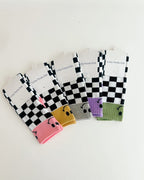 Checkered Smiley Socks | Gray