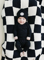 Checkered Plush Blanket | Black