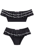 Black Bikini with White Ric Rac Trim