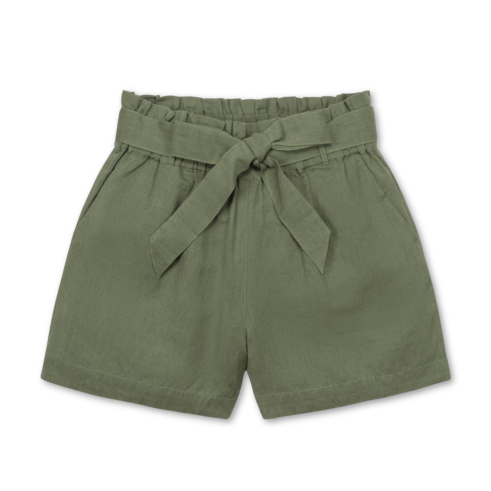 Cinched Waist Short - Olive Linen - Blissfully Lavender BoutiqueHope & Henry