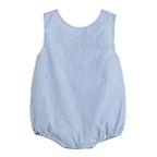 Classic Dark Blue Seersucker Baby Bubble Romper - Blissfully Lavender BoutiqueLil Cactus