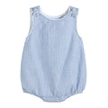 Classic Dark Blue Seersucker Bubble Romper