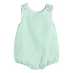 Classic Green Seersucker Baby Bubble Romper