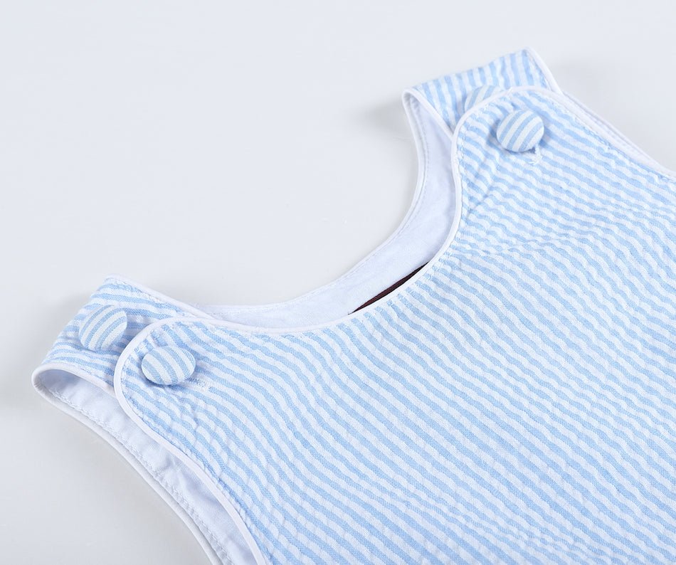 Baby Boy Seersucker Bubble Romper