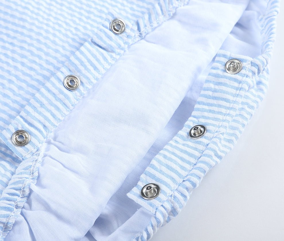 Baby Boy Seersucker Bubble Romper