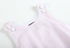 Classic Pink Seersucker Bubble Romper