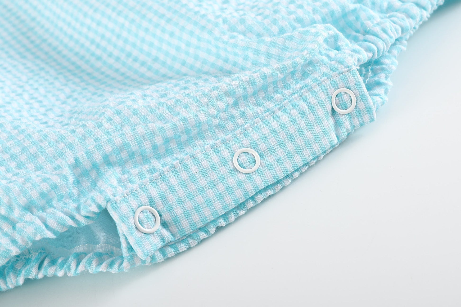 Classic Turquoise Seersucker Basic Bubble Romper - Blissfully Lavender BoutiqueLil Cactus