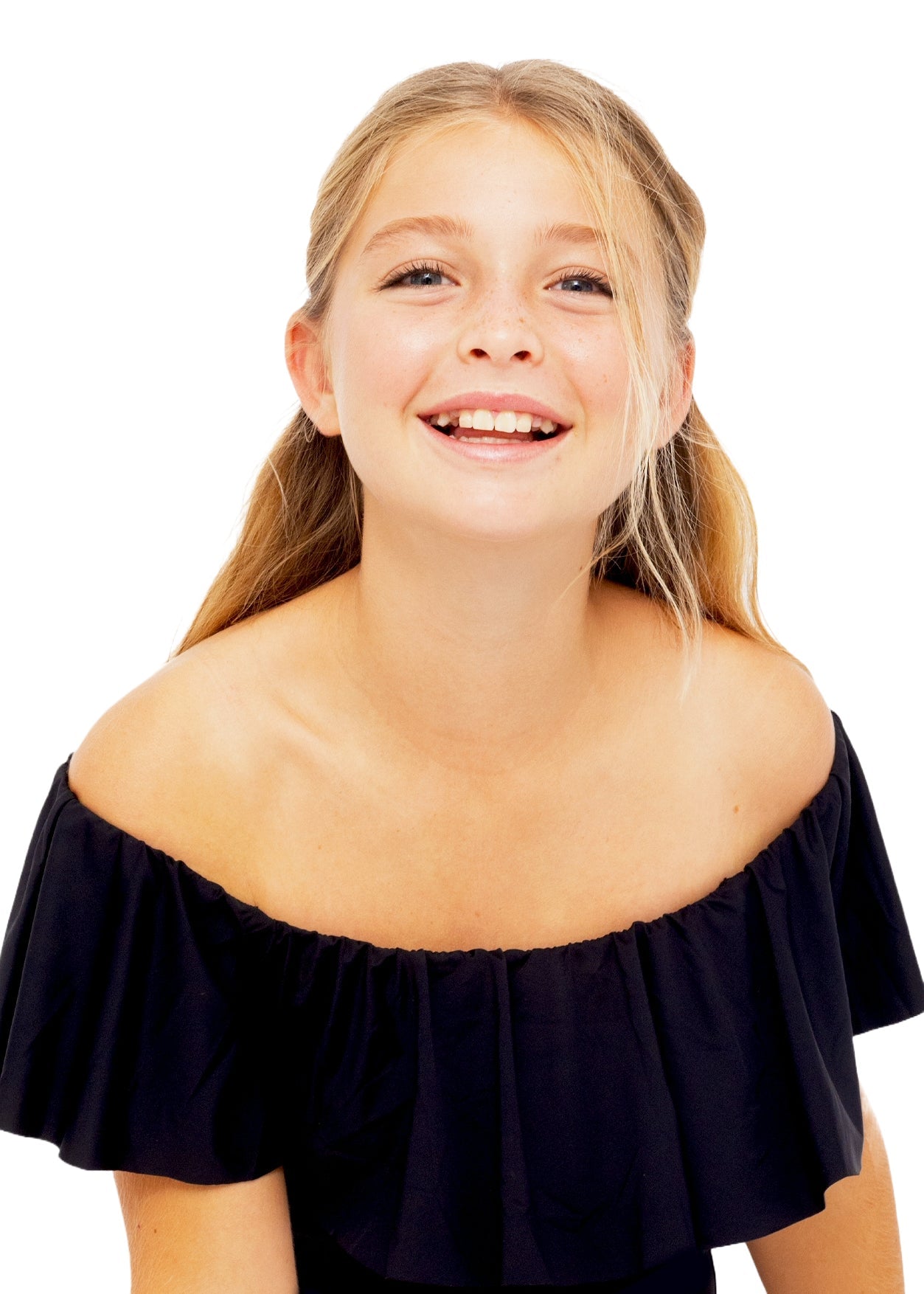 Black Ruffle One-Piece Swimsuit