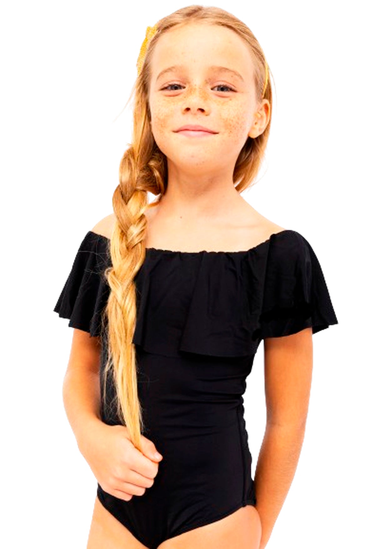 Black Ruffle One-Piece Swimsuit