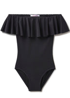 Black Ruffle One-Piece Swimsuit