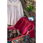 COLETTE | Girls Burgundy Knitted Cotton Cardigan
