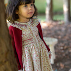 COLETTE | Girls Burgundy Knitted Cotton Cardigan