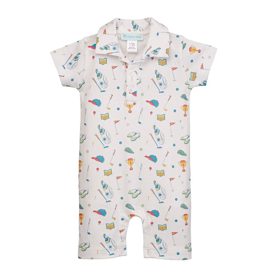 Collared Romper - Little Links - Blissfully Lavender BoutiqueFeather Baby