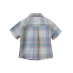 Boys Arctic Blue Seersucker Collar Shirt